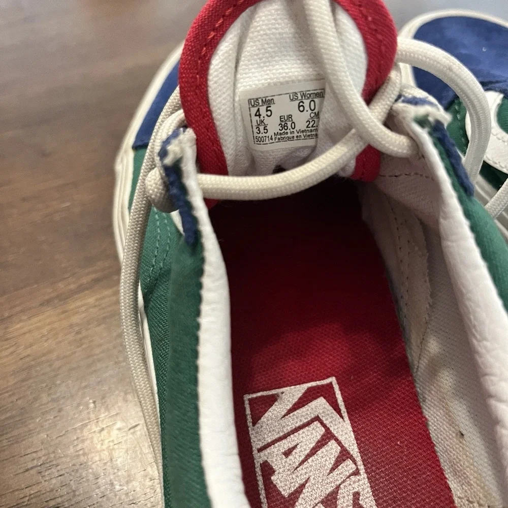 VANS‎ Old Skool Yacht Club Green/Blue/Yellow Suede Women Sz 6 Men Sz 4.5